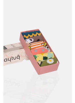 Aytuğ Unisex Premium Cotton 6 Pairs Special Boxed Colorful Booties Socks  - Image 1