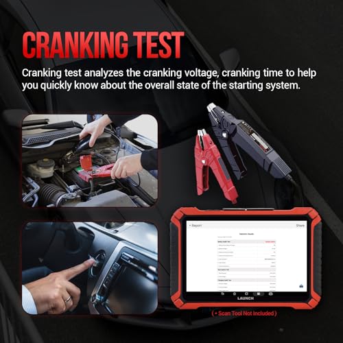 Launch Battery Tester, BST 360 Bluetooth Battery Test Clip, 12V Car Battery Tester with Charging System/Cranking Test, Auto Battery Analyzer for Cars/Trucks/RVs/Motorcycles/Boats - Image 4