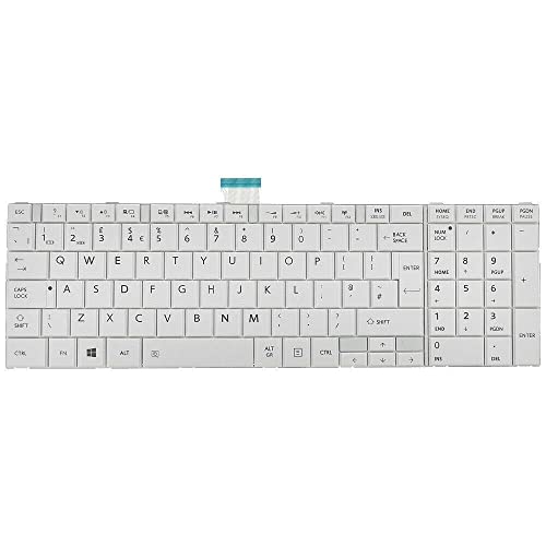 SellZone Laptop Keyboard for Satellite C850 C855 C870 C875 L850 L855 L870 L875 L950 L955 L970 L975 NSK-TV8SU SZ. N7USU. B01 0KN0-ZW3US23 Series White - Image 1