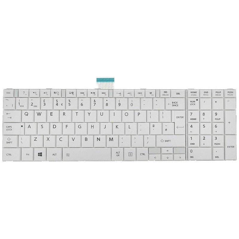SellZone Laptop Keyboard for Satellite C850 C855 C870 C875 L850 L855 L870 L875 L950 L955 L970 L975 NSK-TV8SU SZ. N7USU. B01 0KN0-ZW3US23 Series White - Image 3