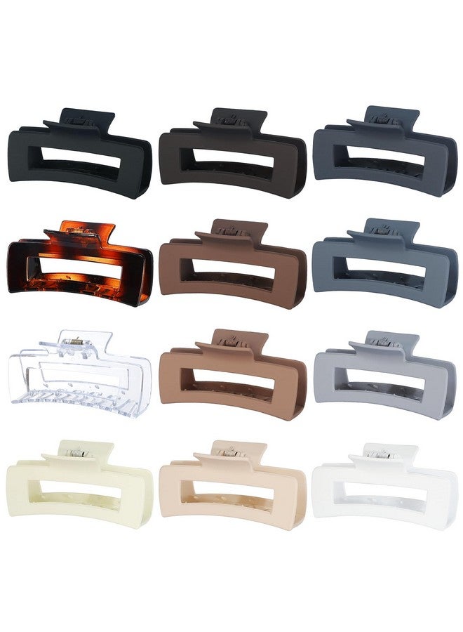 سيسيايبو مشابك شعر جامبو مربعة كبيرة من سيسايبو - مشابك فك كبيرة 4.1 بوصة للشعر الكثيف، 12 قطعة إكسسوارات بالجملة للنساء والفتيات - محايد - Image 2