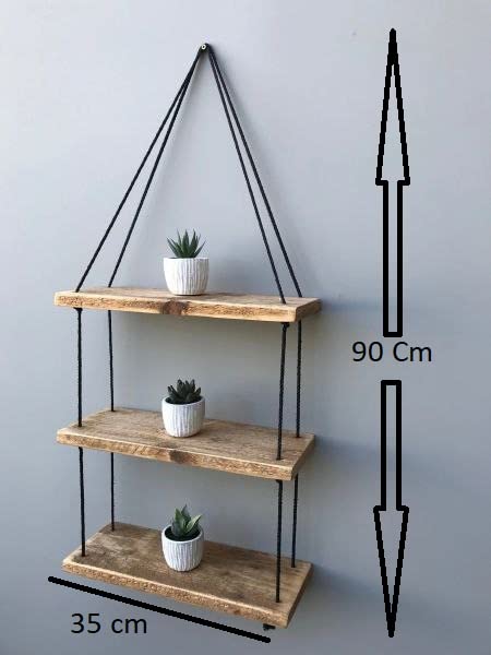 wall hanging Macrame Decor Shelves BeigeBlack - Image 2