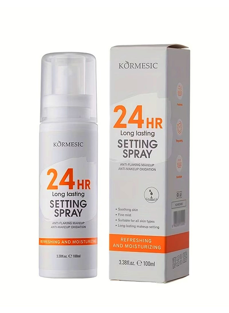 Kormesic 100ml 24HR Long Lasting Setting Spray Make Up Setting Spray Waterproof Moisturizing Hydrating Oil Control Matte Finish Spray Face Foundation Make Up Mist Matte Base Oil Control Lock Makeup Spray - Image 1