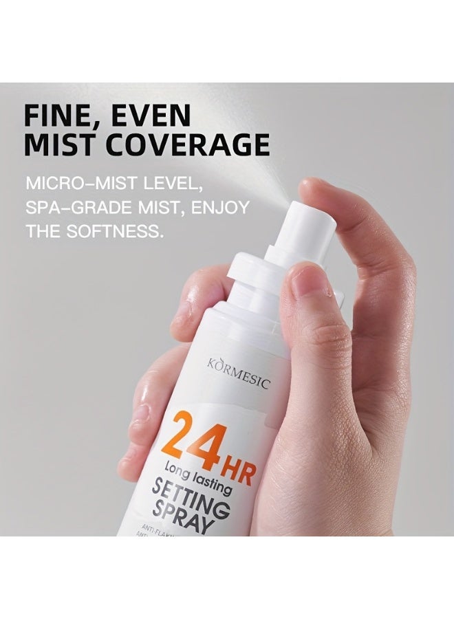 Kormesic 100ml 24HR Long Lasting Setting Spray Make Up Setting Spray Waterproof Moisturizing Hydrating Oil Control Matte Finish Spray Face Foundation Make Up Mist Matte Base Oil Control Lock Makeup Spray - Image 2