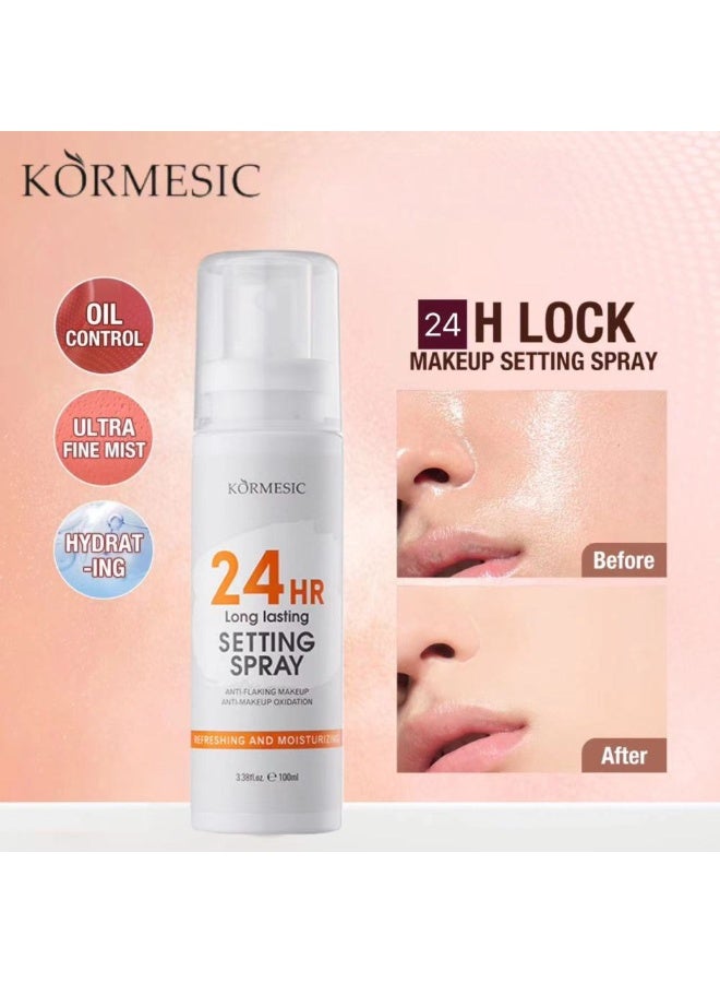 Kormesic 100ml 24HR Long Lasting Setting Spray Make Up Setting Spray Waterproof Moisturizing Hydrating Oil Control Matte Finish Spray Face Foundation Make Up Mist Matte Base Oil Control Lock Makeup Spray - Image 3
