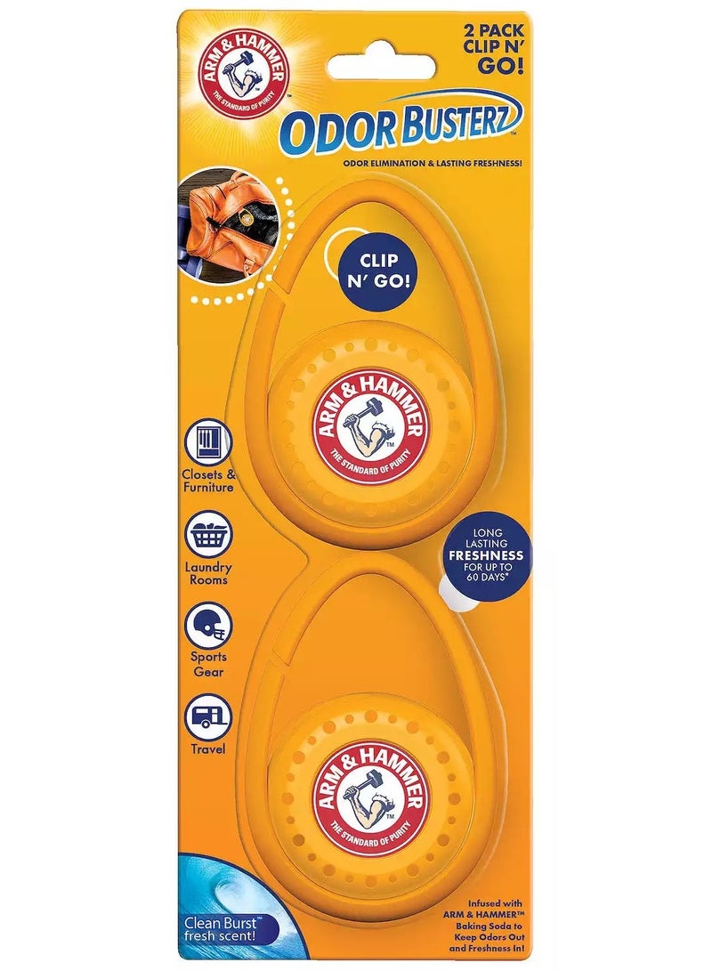 Arm & Hammer Odor Busterz Clip N Go 2 Deodorizers - Image 1
