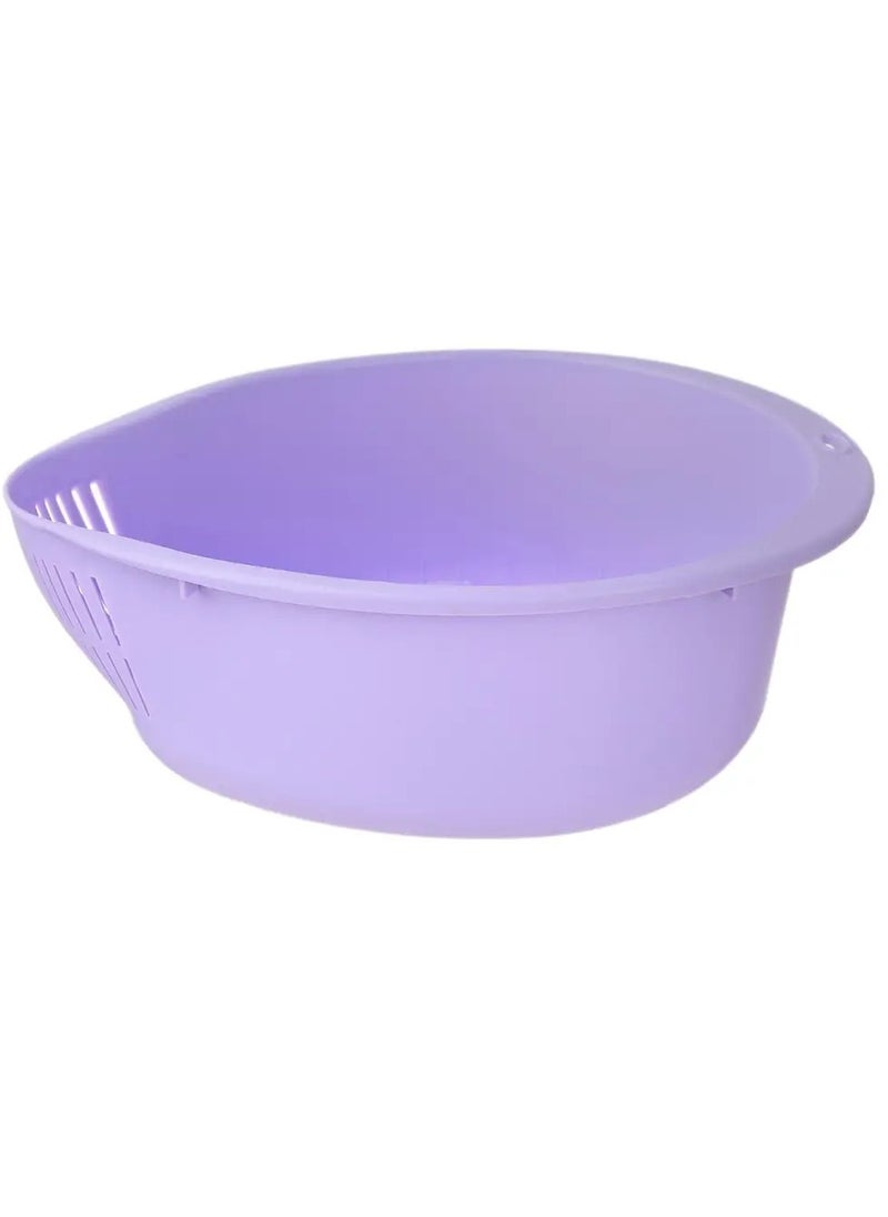 Generic Plastic rice sieve, size 19 x 25 x 9 cm, light purple color, capacity 2 liters  - Image 1