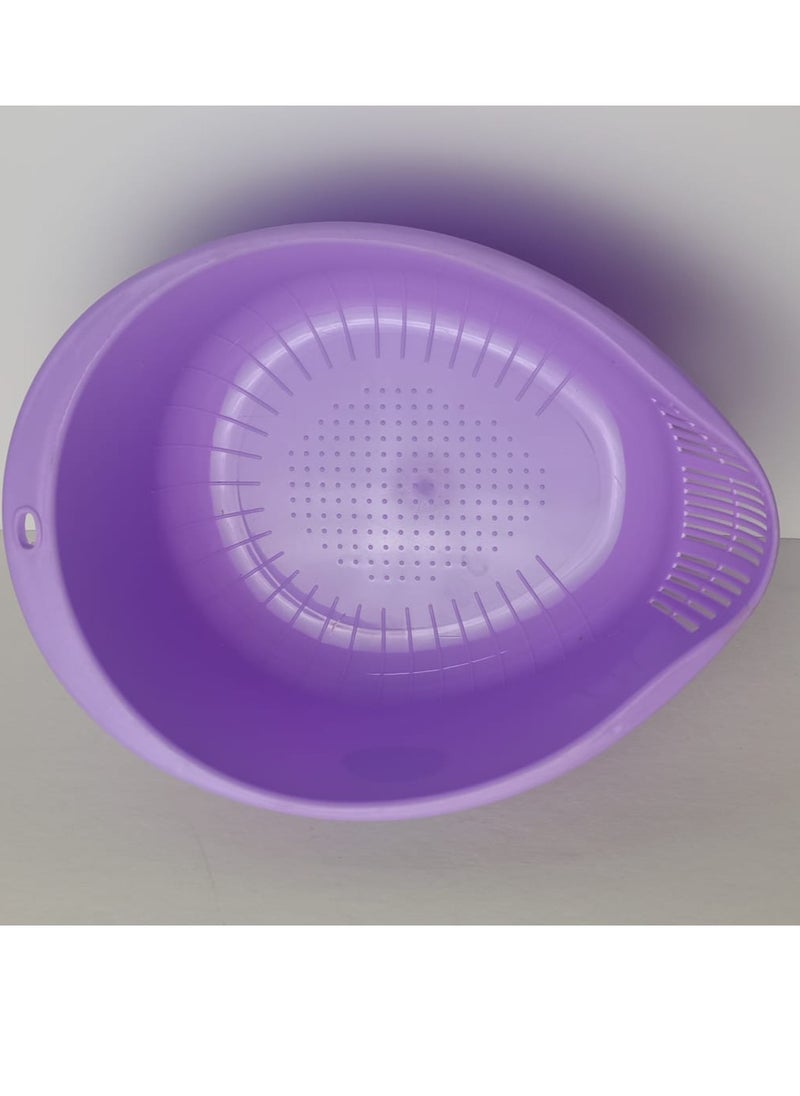Generic Plastic rice sieve, size 19 x 25 x 9 cm, light purple color, capacity 2 liters  - Image 3
