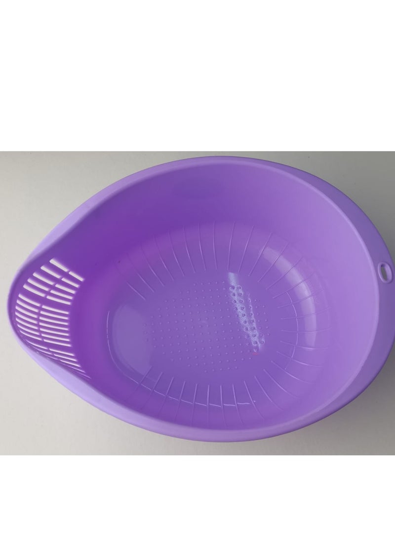 Generic Plastic rice sieve, size 19 x 25 x 9 cm, light purple color, capacity 2 liters  - Image 4