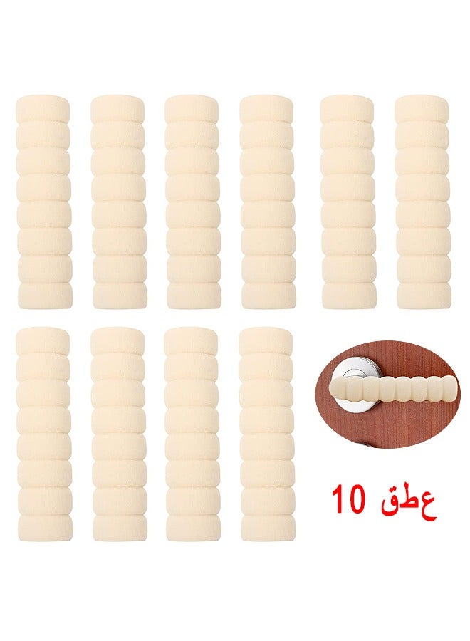 HS Door Handle Protector, Protective Handle Covers Soft Foam Kid Baby Safety Door Handle Knob Gaurd Door Handle Bumper In Beige - Child And Wall Protector 10 Pack - Image 1