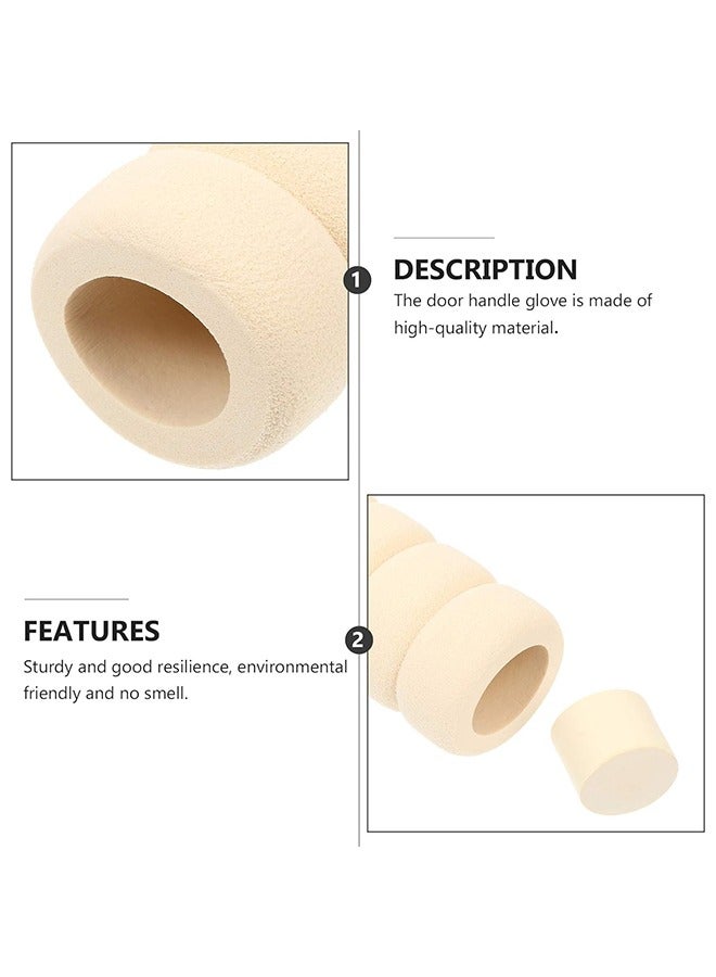 HS Door Handle Protector, Protective Handle Covers Soft Foam Kid Baby Safety Door Handle Knob Gaurd Door Handle Bumper In Beige - Child And Wall Protector 10 Pack - Image 2
