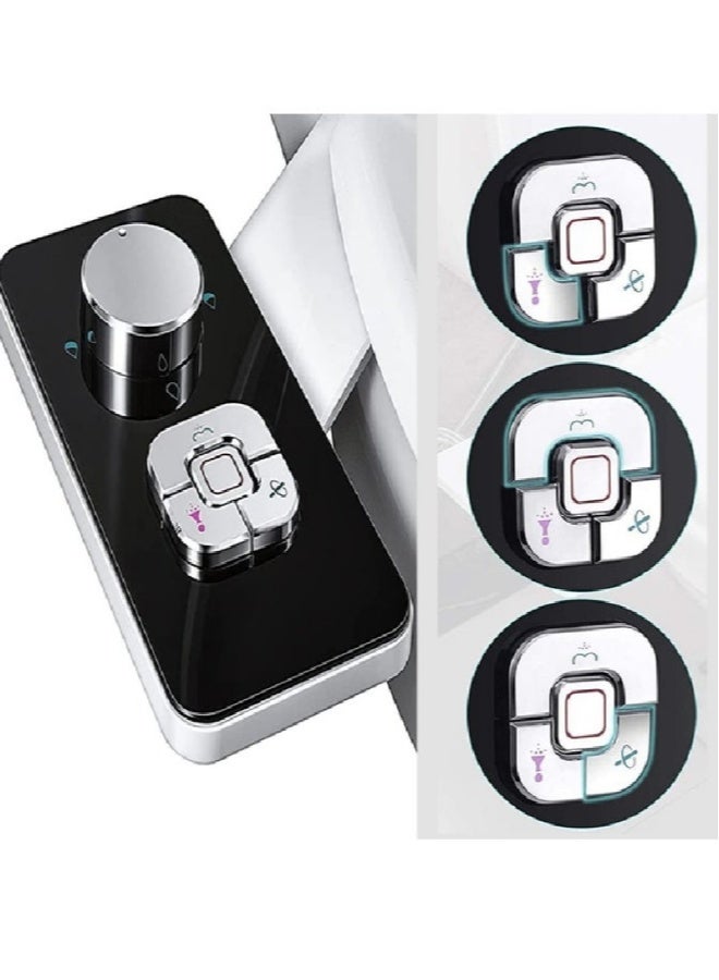 ارواق مرفق مقعد المرحاض بيديه فائق النحافة – غير كهربائي مع فوهتين للتنظيف الذاتي للغسل الأمامي والخلفي بالماء البارد للنظافة الشخصية - Image 2