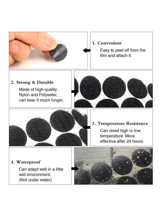 Royalkart 400 Pcs Self Adhesive Black Hook And Loop Round Dots 18Mm (3/4 Inch),Waterproof Sticky Glue Fastener Suitable For School Classroom, Office, Home (Sticky Back Coins) - Image 3