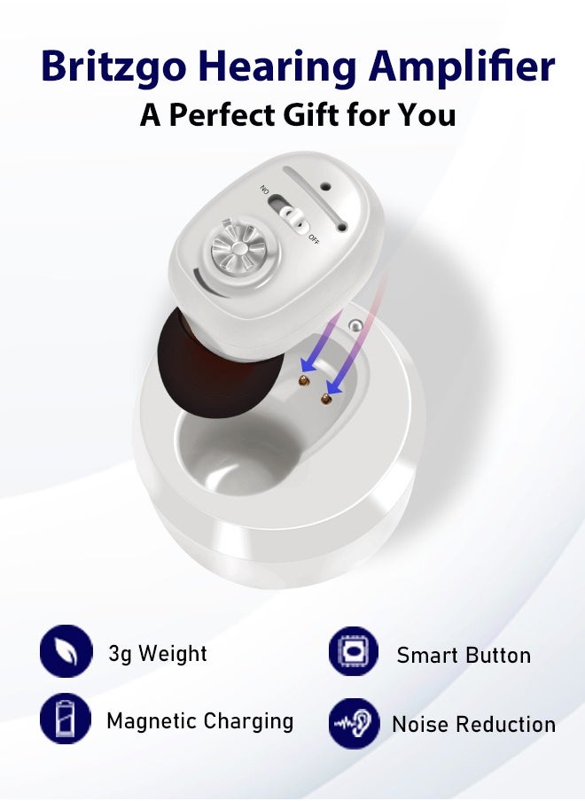 Britzgo - Hearing Aid Micro Rechargeable Wireless Hearing Aid Amplifier For The Elderly Mute Anti-slip Noise Reduction - Image 1