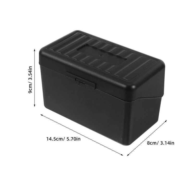 Compact Index Card Holder With Lockable Lid Includes Dividers For Desktop Categorization Portable Storage - Image 3