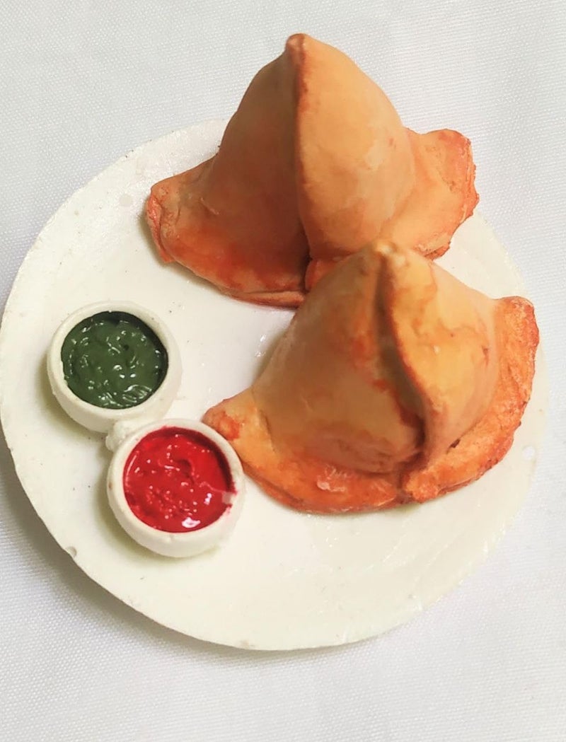 BRIKSHI Fridge Magnet Miniature Food 3D Fridge Magnet Best Souvenir Gift 100% Made in India (samosa) - Image 4