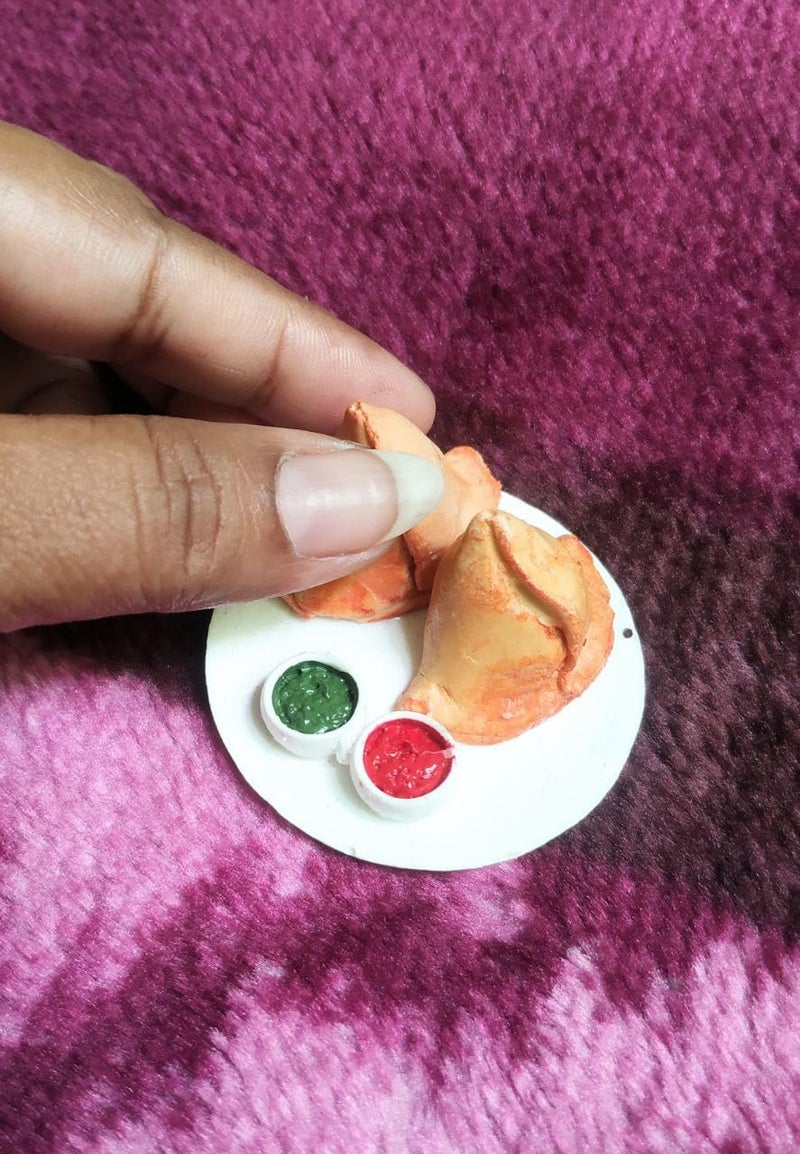 BRIKSHI Fridge Magnet Miniature Food 3D Fridge Magnet Best Souvenir Gift 100% Made in India (samosa) - Image 3