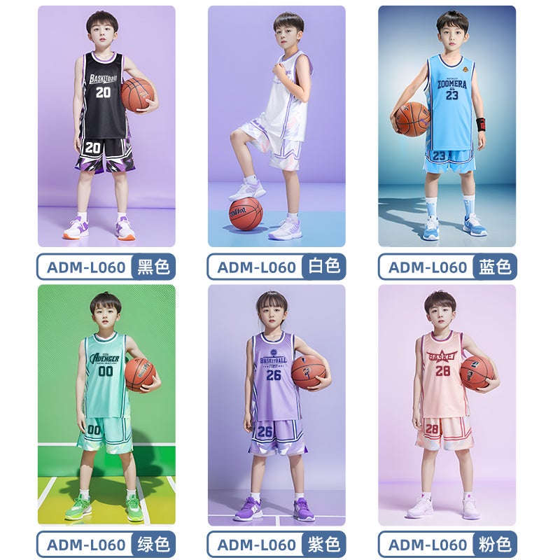 Children'S Basketball Clothes Suit Men'S Quick-Drying Training Clothes Primary School Students' Summer Sports Competition Team Clothes Girls' Printed Jersey - Image 3