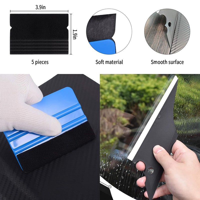 JIURUN 41Piece Car Window Tint Kit Vinyl Wrap Tools ScratchFree Felt Squeegees Precision Cutters Scrapers Complete DIY Installation Set for Auto Glass Home Privacy Film - Image 4