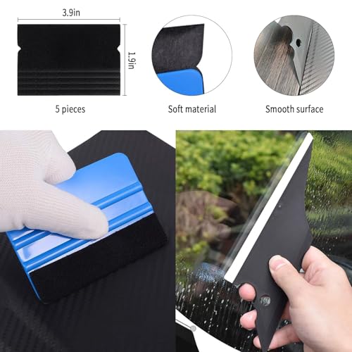 JIURUN 41Piece Car Window Tint Kit Vinyl Wrap Tools ScratchFree Felt Squeegees Precision Cutters Scrapers Complete DIY Installation Set for Auto Glass Home Privacy Film - Image 3