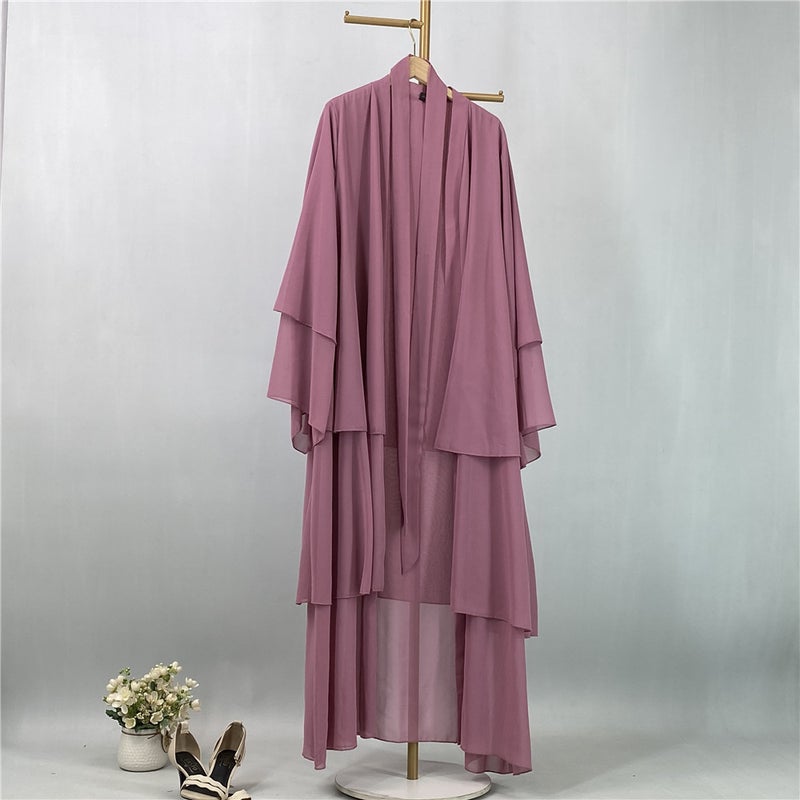 monica fashion Simple Solid Color Chiffon Cardigan - Image 1