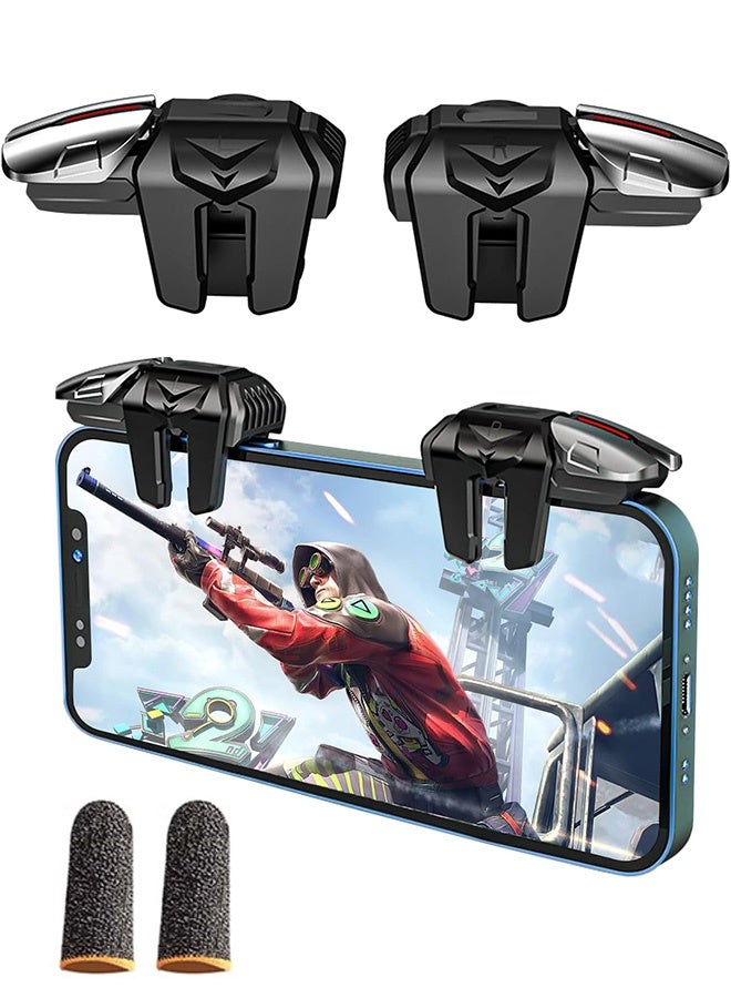 إم إكس إن 2 PCS Mobile Game Controller Trigger, 6 Finger Game Trigger, Phone Triggers for Gaming with Sensitive Shoot and Aim - Image 1