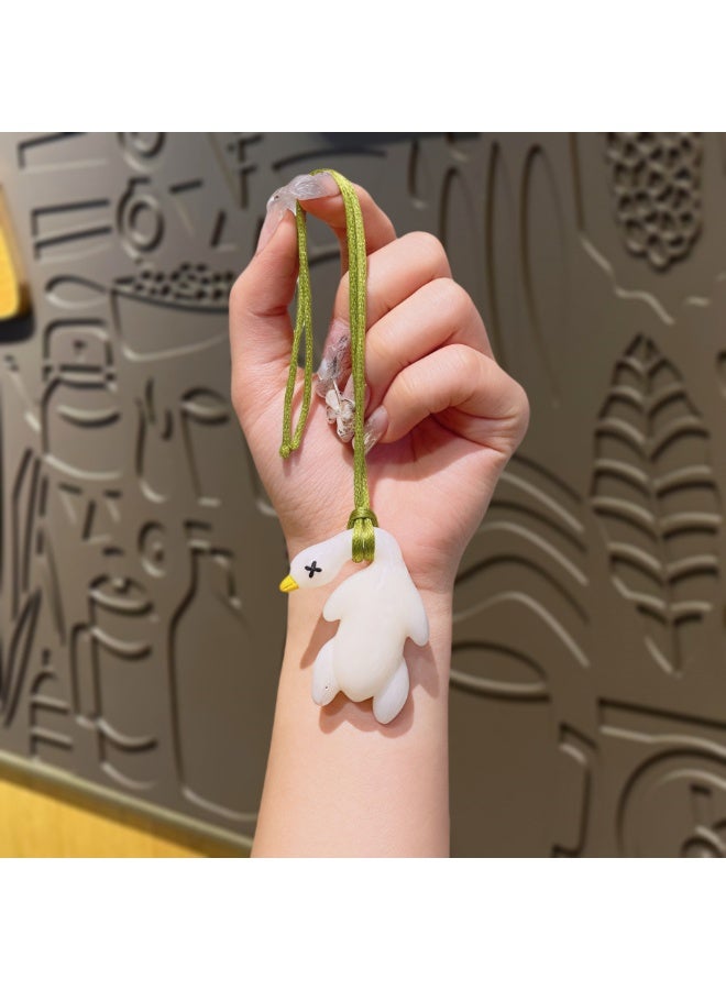 Cute Car Interior Decor Accessory/Backpack Pendant for Women & Men.Sunlight Activated UV Color Changing Duck Car Hanging Ornament - Funny "Lazy Duck" Rearview Mirror Pendant - Image 5