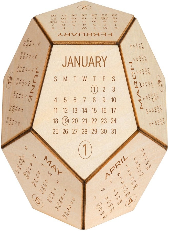 تقويم مكتبي خشبي ذو اثني عشر وجهًا لعام ٢٠٢٦، هدايا لمحبي لعبة Dungeons & Dragons للرجال، هدايا مكتبية طريفة لزملاء العمل، إكسسوارات مكتبية فريدة للرجال، أفكار هدايا عيد الميلاد للمدير أو الموظف، تبادل الهدايا غير المرغوب فيها - Image 1