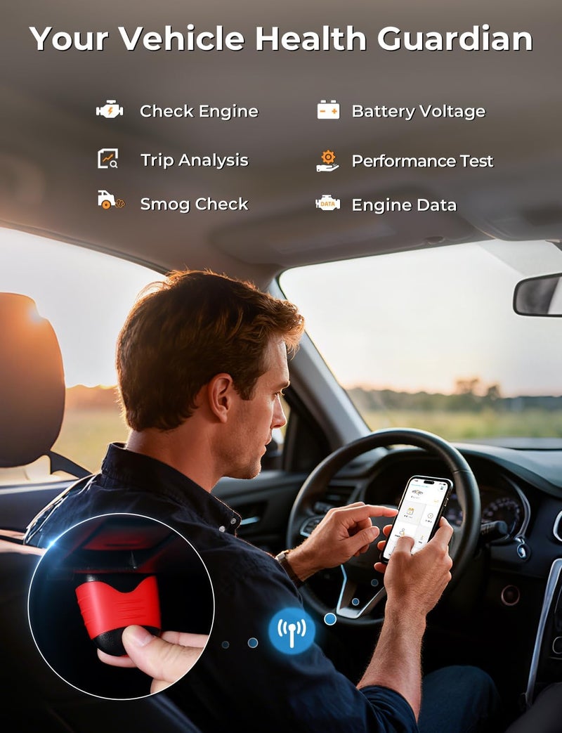 AutoPhix 3210 OBD2 Scanner Bluetooth, Wireless Code Reader for Car - Check Engine Light & Battery - Easy DIY Car Diagnostic Scanner Tool for 1996+ Vehicles, No Subscription Fee for iPhone & Android - Image 2