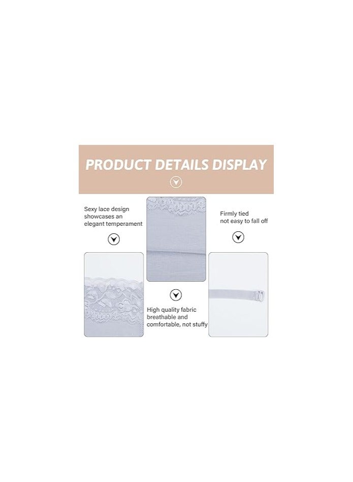 KASTWAVE "Lady Clip-On Mock Camisole Bra, Modesty Panels Inserts for Low Cut Dresses, 4 Colors Fashion Soft Anti-Peeping Cleavage Coverage Tank Tops, Cleavages Cover Up Lace Camisole for Girls Women (4PCS) " - Image 3