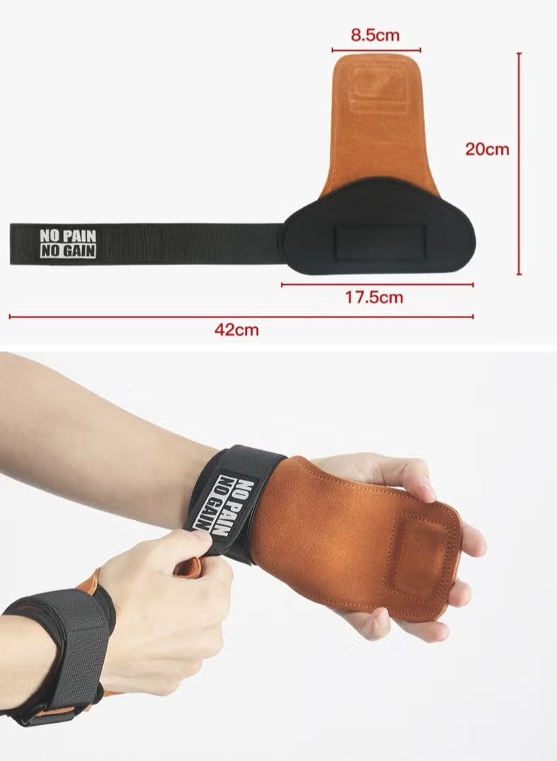 ZNARO 1 Pair Weight Lifting Wrist Straps, Double Layer Leather for Deadlift and Powerlifting, Adjustable Neoprene Padded Gym Hooks for Men and Women - Image 5