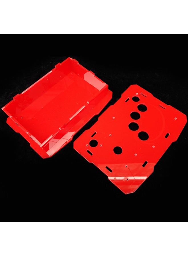 Acrylic Frame Rocker Shell Kings Arcade Frame DIY Accessories Arcade Rocker Machine Box-Product Color:Red Acrylic Frame Four-on Arc  - Image 1