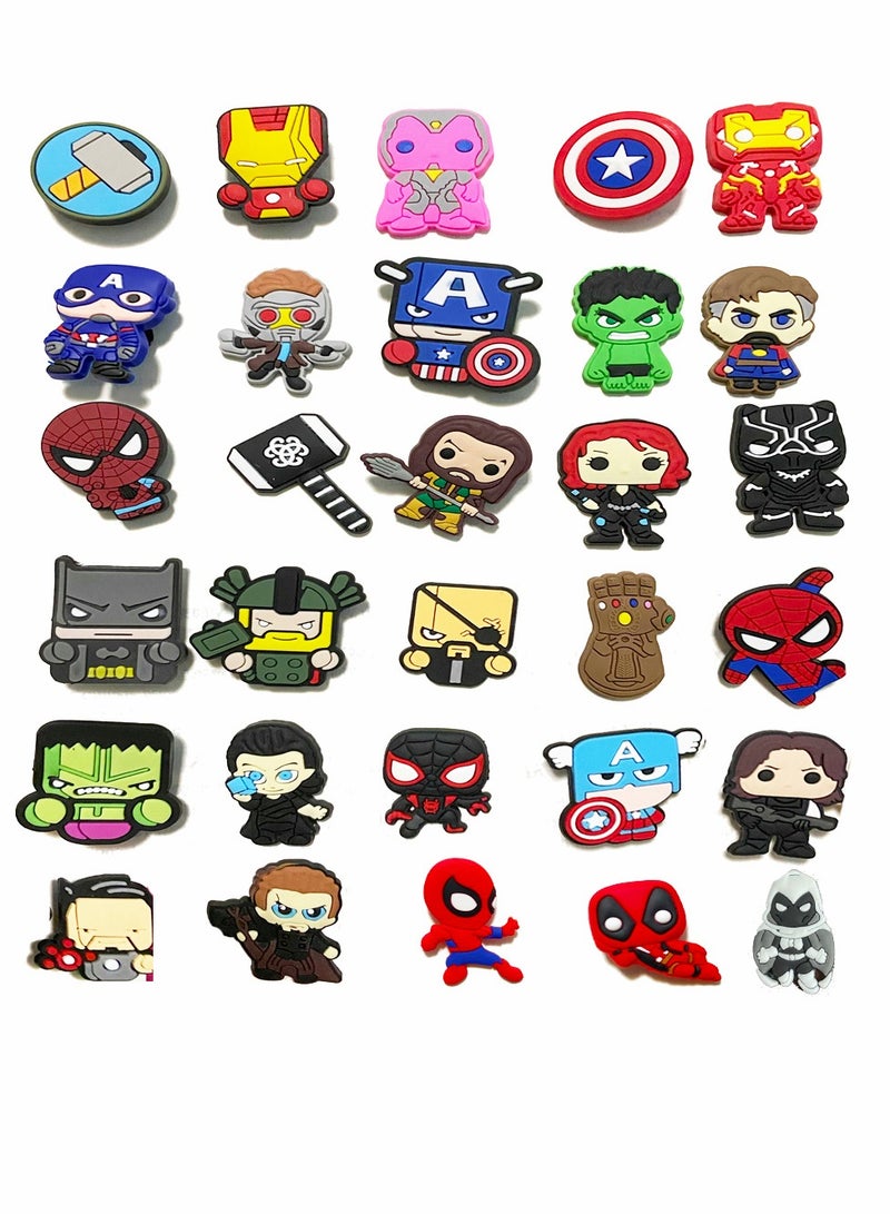 Excefore Shoe Decorations Charm, Anime Superhero Croc Accessories, Wristband Bracelet Girls Boys Party Favors Birthday Gifts, Nurse Shoes Decorations for Adults Women Men, 30 PCS - Image 4