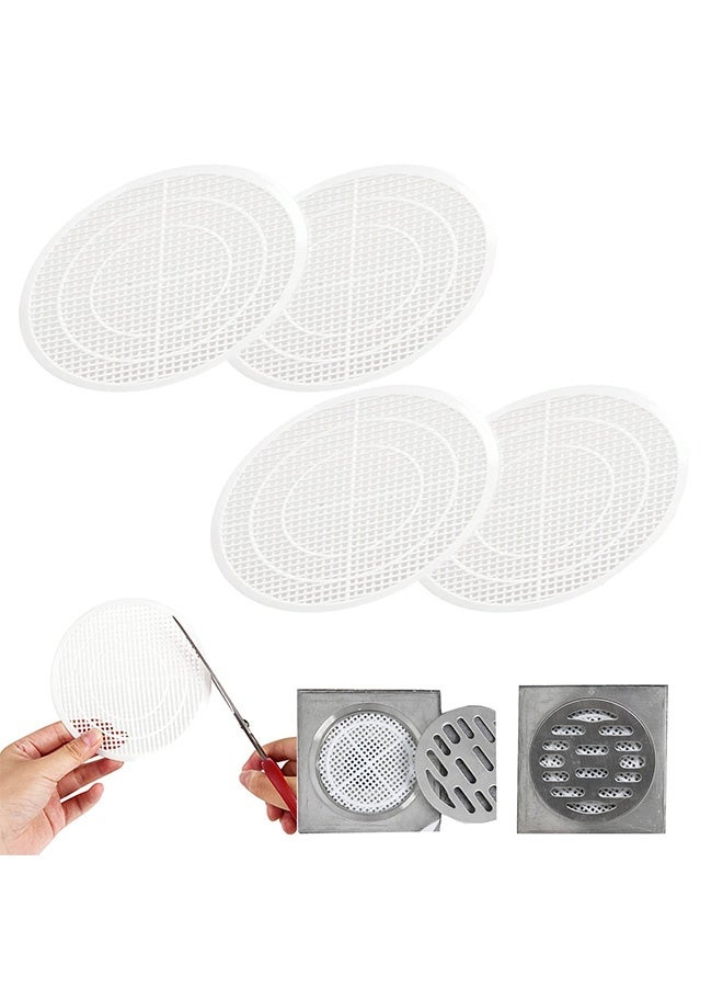 Peachjoy Shower Drain Filter, Shower Hair Extension Mesh Plastic Floor Sink Strainer Can Be Cut Easy to Install and Clean, Fits Different Size Drain Openings, Bathroom, Washbasin, Tub, Kitchen (4 Pieces) - Image 1