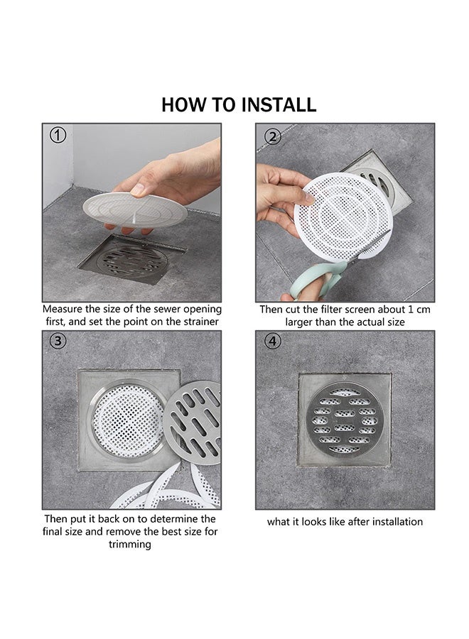 Peachjoy Shower Drain Filter, Shower Hair Extension Mesh Plastic Floor Sink Strainer Can Be Cut Easy to Install and Clean, Fits Different Size Drain Openings, Bathroom, Washbasin, Tub, Kitchen (4 Pieces) - Image 5