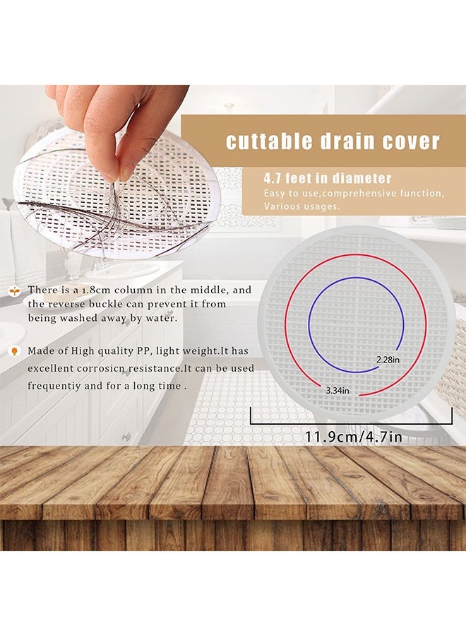 Peachjoy Shower Drain Filter, Shower Hair Extension Mesh Plastic Floor Sink Strainer Can Be Cut Easy to Install and Clean, Fits Different Size Drain Openings, Bathroom, Washbasin, Tub, Kitchen (4 Pieces) - Image 3