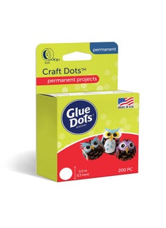 Glue Dots , Craft Dots, Double-Sided, 1/2", .5 Inch, 200 Dots, Diy Craft Glue Tape, Sticky Adhesive Glue Points, Liquid Hot Glue Alternative, Clear  - Image 1