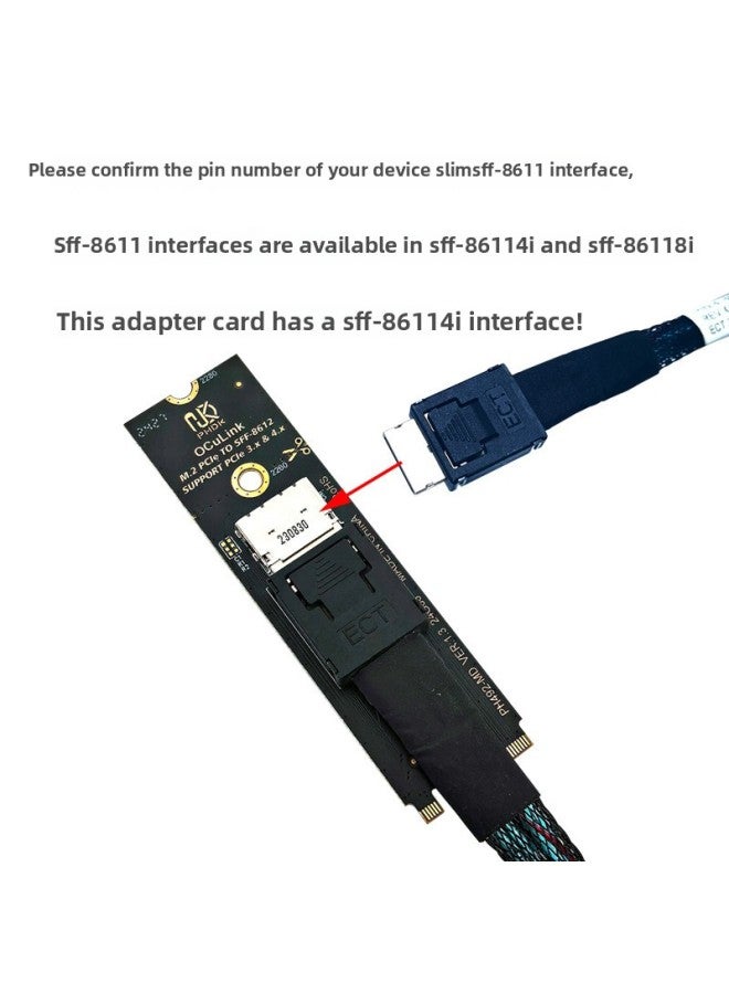 Oculink SFF-8611 SFF-8612 Ngff M.2 Mkey Nvme PCIe Riser Card 492MD-Color:PH492-MD - Image 3