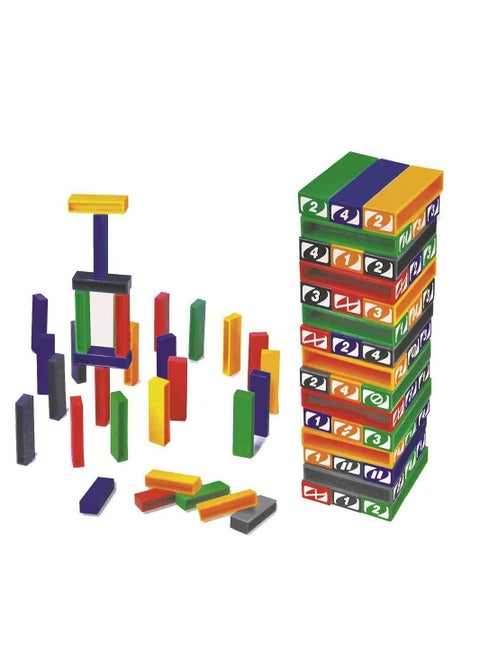 UKR Domino Stacking Game – 120pcs Tower Building Blocks | Balancing & Pulling Block Game for Kids | Fun STEM Toy for Hand-Eye Coordination | Educational Domino Puzzle for Toddlers & Children | Family Play Toy for Skill Development