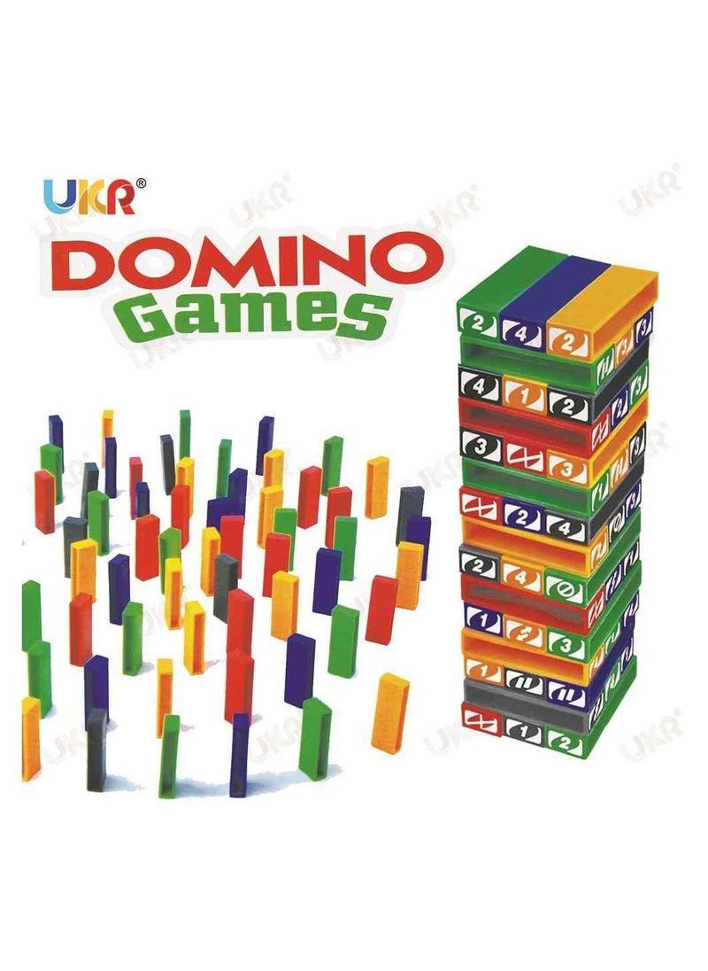 UKR UKR Domino Stacking Game – 120pcs Tower Building Blocks | Balancing & Pulling Block Game for Kids | Fun STEM Toy for Hand-Eye Coordination | Educational Domino Puzzle for Toddlers & Children | Family Play Toy for Skill Development  - Image 2