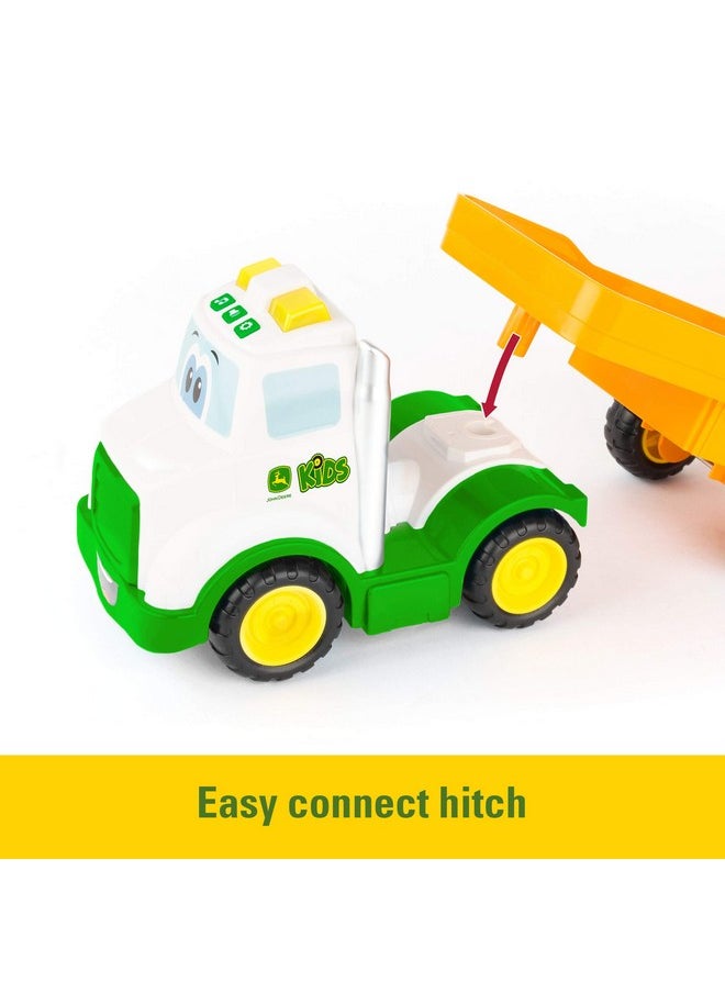 John Deere JOHN DEERE Lights & Sounds Farmin' Friends Hauling Set - Includes Toy Truck and Backhoe Tractor Toy Toys - Toddler Toys Ages 18 Months and Up  - Image 3