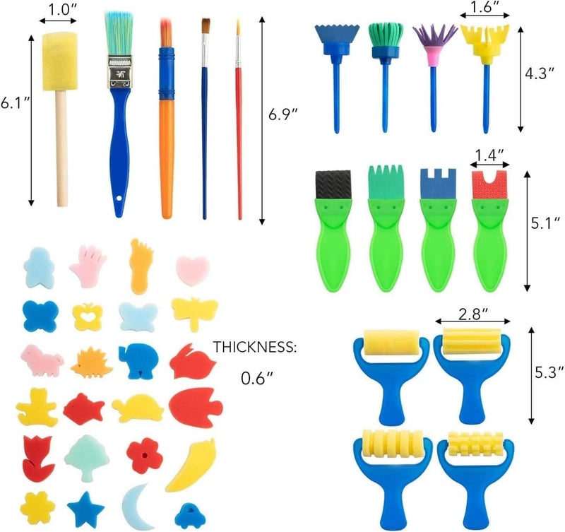 Mumoobear Mumoo Bear Sponge Paint Brushes Kits, 42 Pcs Kids Painting Brushes Drawing Tools Kits, Children Early DIY Learning Paint Sets for Kids Arts and Crafts for Toddlers - Image 5