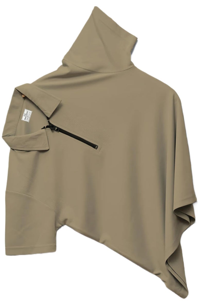 Mack Jonney Ribbed |Regular Fit | Half Sleeves 100% Cotton Polo Neck Self Design with Zip T-Shirt for Men-M677 Camel - Image 1