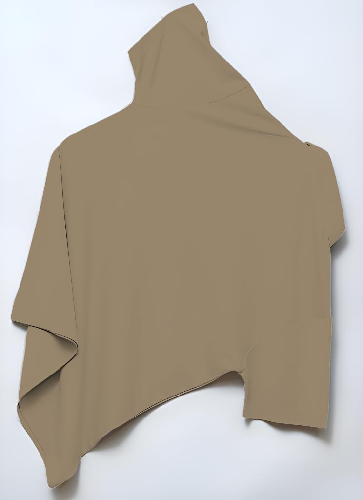 Mack Jonney Ribbed |Regular Fit | Half Sleeves 100% Cotton Polo Neck Self Design with Zip T-Shirt for Men-M677 Camel - Image 3