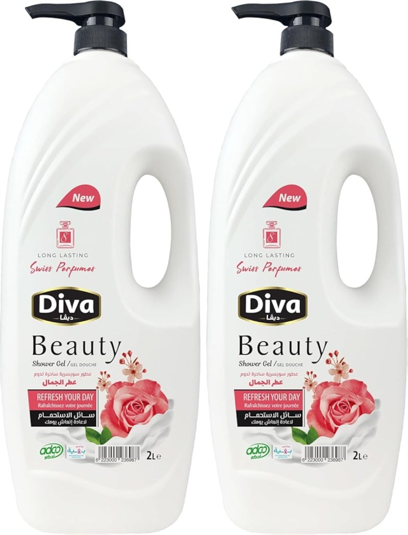 Diva Beauty Shower Gel 2 Liter (Pack of 2)
