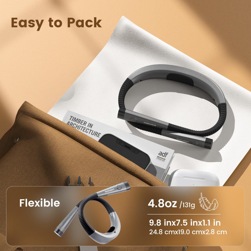 Glocusent Book Light, 3-Color & 6-Brightness Reading Light, Bendable Neck Light, 80-hr Lasting Rechargeable Book Light, Perfect Reading Lights for Books in Bed, Knitting, Repairing, Book Lovers Gifts - Image 5