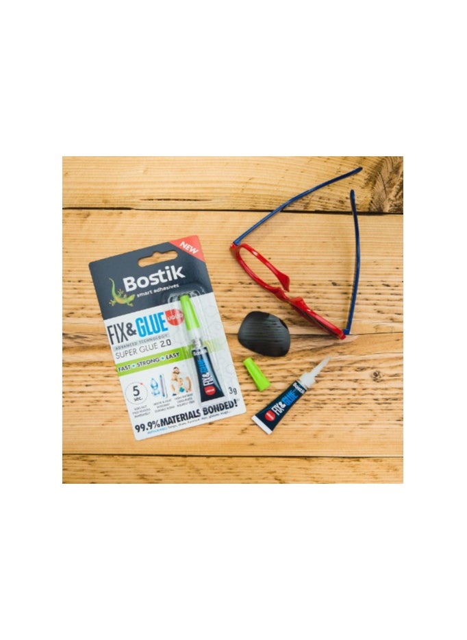 Bostik Bostik Fix & Glue Liquid, Ultra-Strong, Fast-Setting Super Glue, Bonds 99.9% of Materials, Solvent Free, 3g Tube  - Image 4