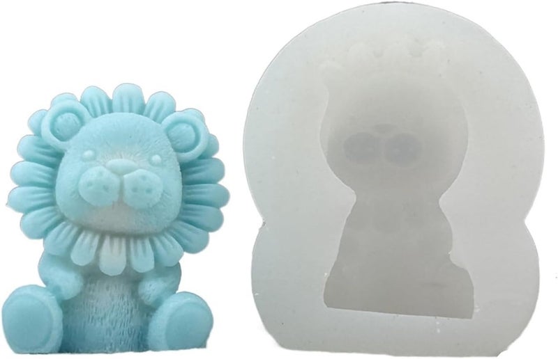 FirstTry Animal Candle Mold I 2D Fondant Cute Cartoon Lion Shape Silicone Plaster Epoxy Mould I for DIY Handmade Ornament Chocolate Cake Décor Aromatherapy Soap Resin Art Crafts Home Decoration - Image 1