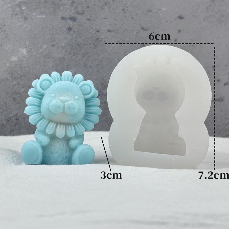 FirstTry Animal Candle Mold I 2D Fondant Cute Cartoon Lion Shape Silicone Plaster Epoxy Mould I for DIY Handmade Ornament Chocolate Cake Décor Aromatherapy Soap Resin Art Crafts Home Decoration - Image 2