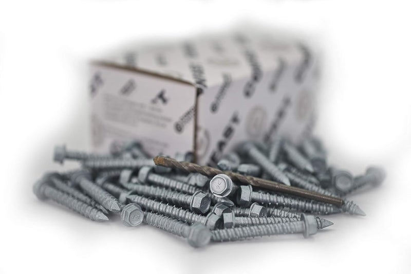 CONFAST 1/4" x 1-3/4" Concrete Screws 410 Stainless Steel Hex with Concrete Drill Bit for Anchoring to Masonry, Block or Brick (50 per Box) - Image 4